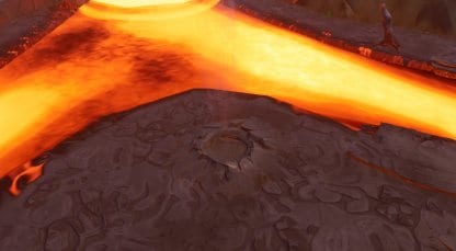 At the Largest Island in the River of Lava close up