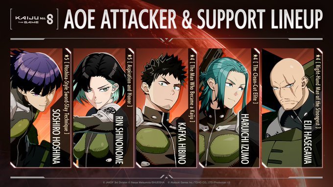 Kaiju No. 8 The Game AoE Characters for Large Conquest