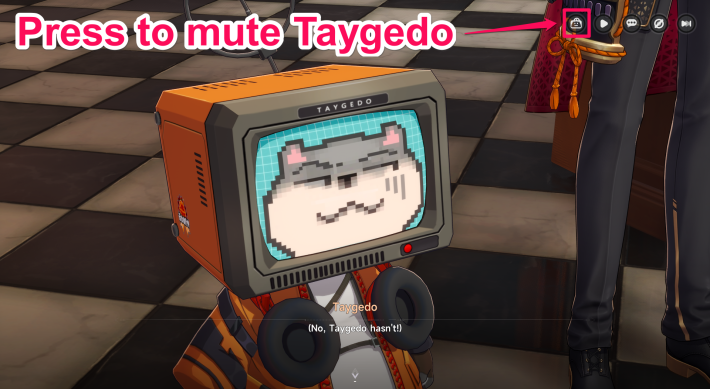 NTE Botón para silenciar a Taygedo