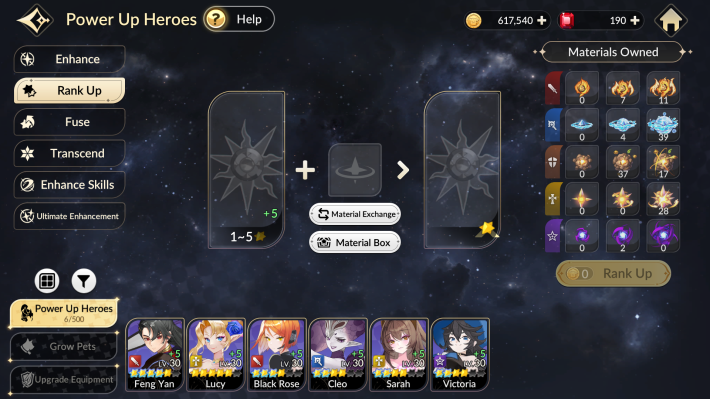 Rank Up Characters If Possible