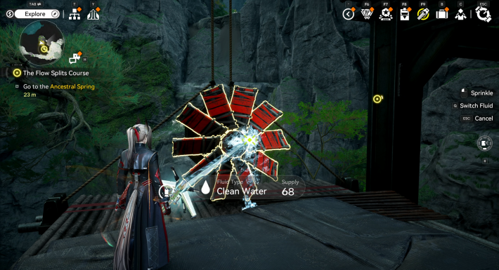 Arknights Endfield Spraying Wheels to Raise the Elevator