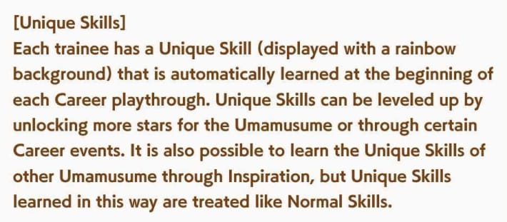 Unique Skill Definition