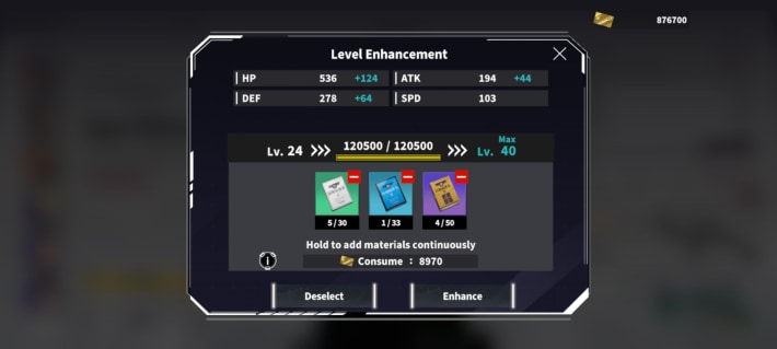 Use Credit in Level Enhancement