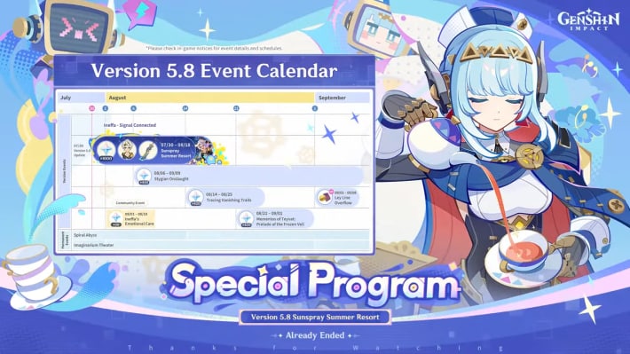 5.8 schedule