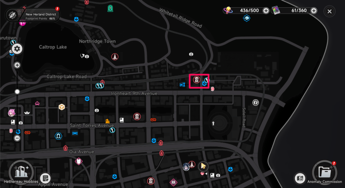 Mapa de ubicación de la cabina telefónica cerca de la Oficina de Seguridad en Ironheart 9th Avenue de NTE