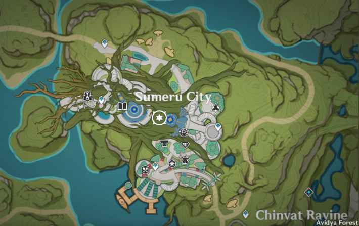 Characters Locations for Ruins Exploration: Fieldwise Center Event Alhaitham Kaveh