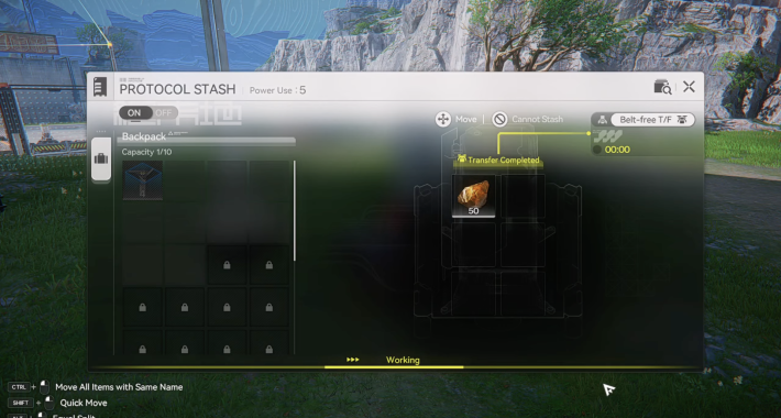 ใส่แร่ Originium ลงใน Protocol Stash