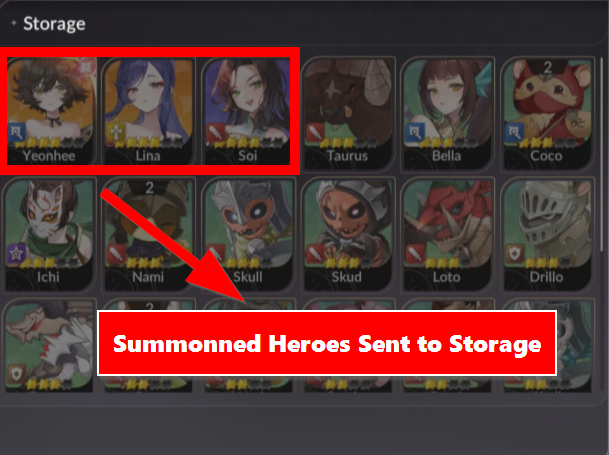 sent to storage