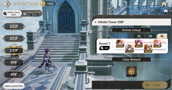 Unlocks by Clearing Infinity Tower 100F
