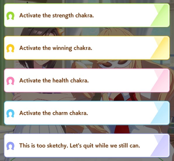Acupuncturist Event Choices, Effects and Chance Rate