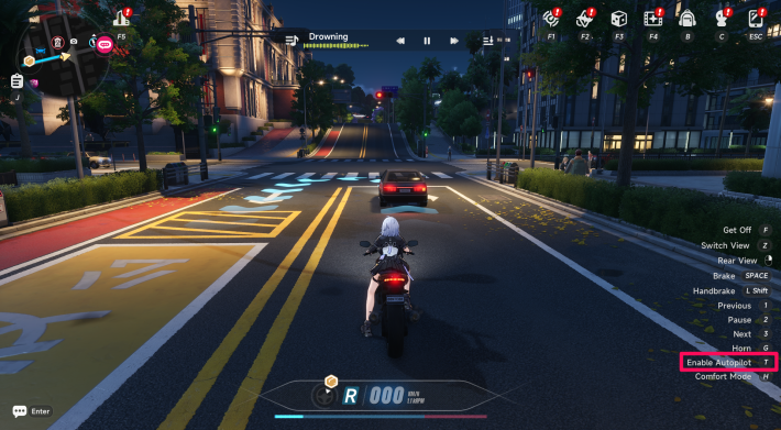 Piloto automático de NTE en motocicleta