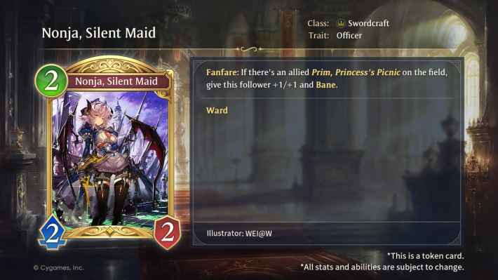 Nonja, Silent Maid Infinity Evolved Card