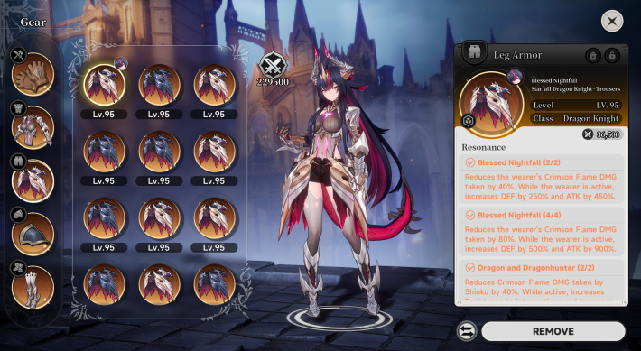 NTE Conjunto de equipo de Shinku en 999 Noches