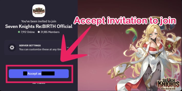 Joining the Official Seven Knights Re:Birth Discord