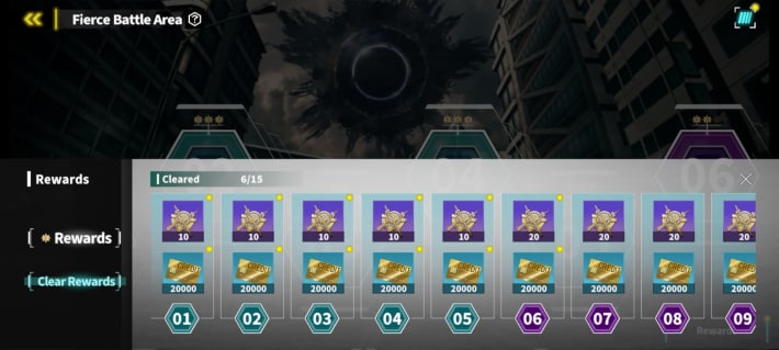 Credits in Fierce Battle Clear Rewards
