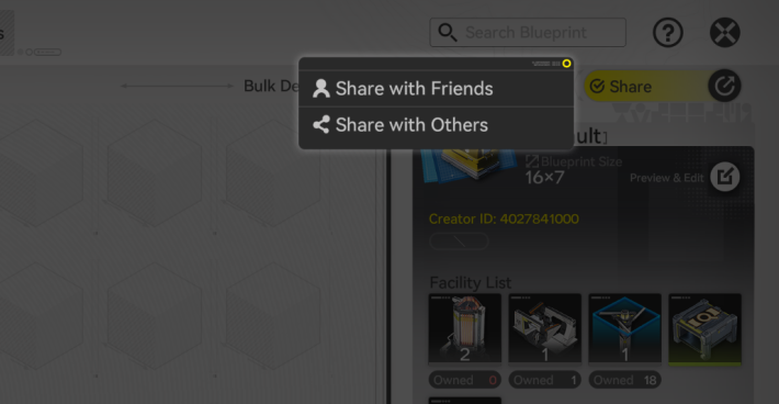 Select a Blueprint then Share