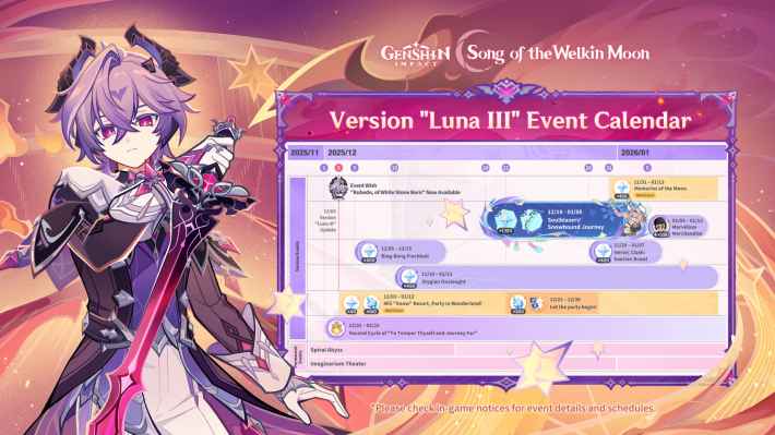Luna 3 event calendar