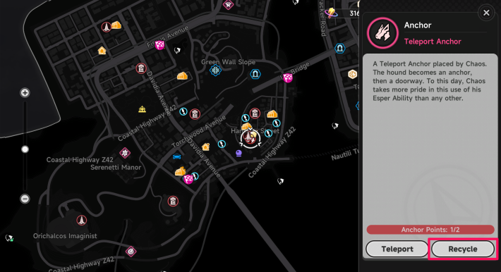 NTE Anchor on Map can be Removed