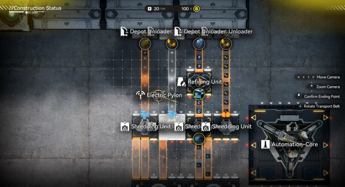 Arknights Endfield Connecting a Depot Unloader to a Shredding Unit