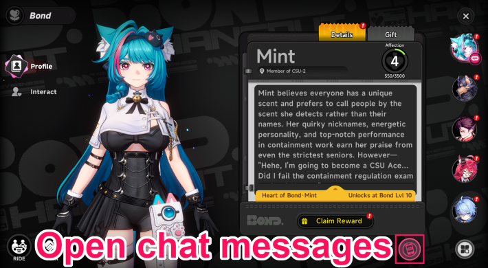NTE Check Chat Messages