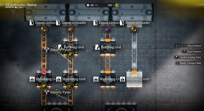 Arknights Endfield Connecting Depot Unloader to Shredding Unit