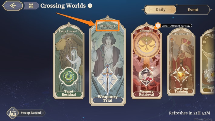Sword of Convallaria (SoC) - Once a Day Content