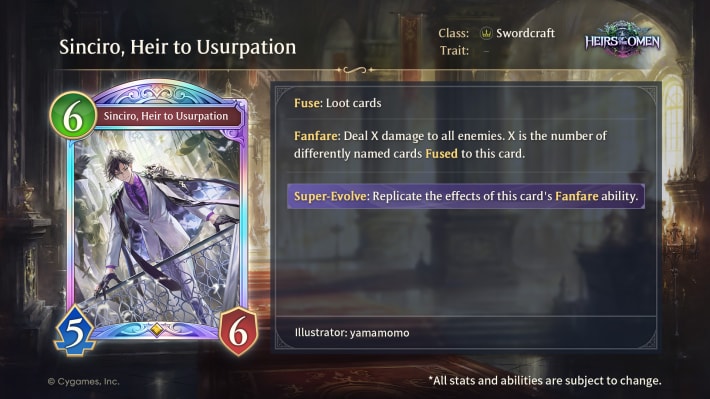 Sinciro Heir to Usurpation Card Overview