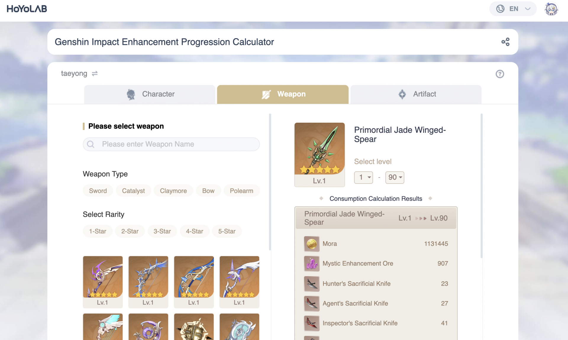 Genshin Enhancement Progression Calculator Tool Guide GameWith