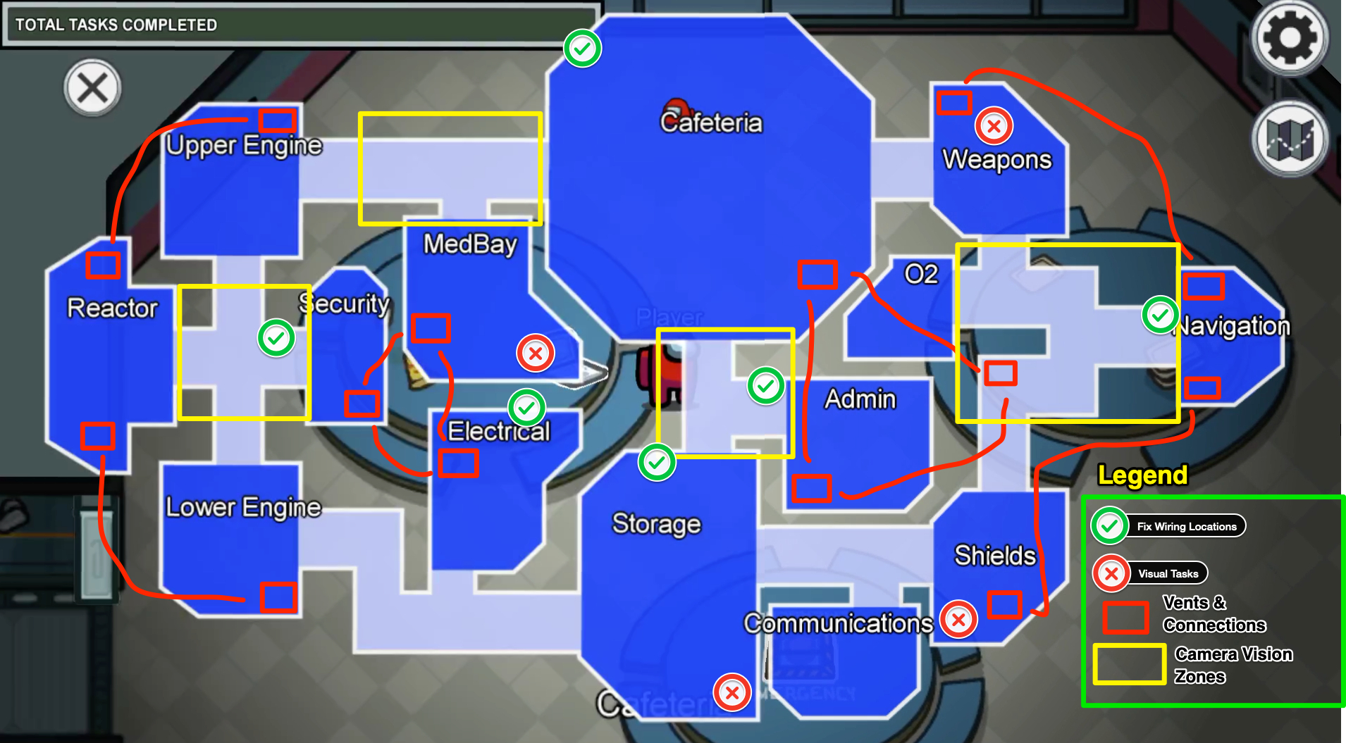 Among Us Task Map Among Us Task Map